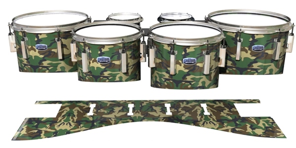 Dynasty Custom Elite Tenor Drum Slips - Woodland Traditional Camouflage (Neutral)
