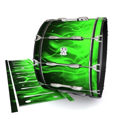 Ludwig Ultimate Series Bass Drum Slips - Green Flames (Themed)