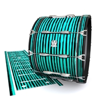 Ludwig Ultimate Series Bass Drum Slip - Lateral Brush Strokes Aqua and Black (Green) (Blue)