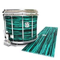 Ludwig Ultimate Series Snare Drum Slip - Chaos Brush Strokes Aqua and Black (Green) (Blue)