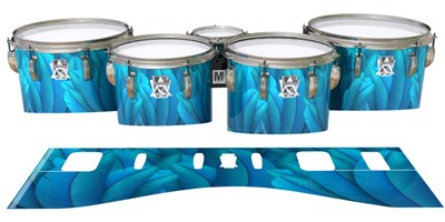 Ludwig Ultimate Series Tenor Drum Slips - Blue Feathers (Themed)