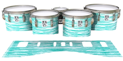 Ludwig Ultimate Series Tenor Drum Slips - Chaos Brush Strokes Aqua and White (Green) (Blue)