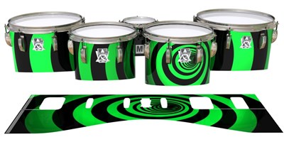 Ludwig Ultimate Series Tenor Drum Slips - Green Vortex Illusion (Themed)