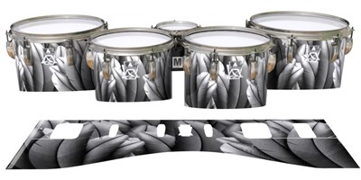 Ludwig Ultimate Series Tenor Drum Slips - Grey Feathers (Themed)