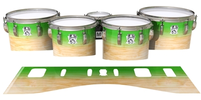 Ludwig Ultimate Series Tenor Drum Slips - Maple Woodgrain Green Fade (Green)
