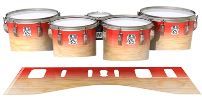 Ludwig Ultimate Series Tenor Drum Slips - Maple Woodgrain Red Fade (Red)