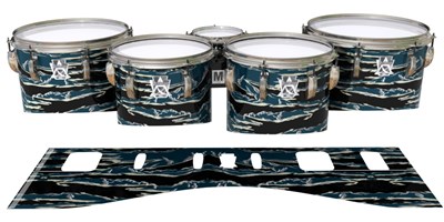 Ludwig Ultimate Series Tenor Drum Slips - Nighthawk Tiger Camouflage (Blue)