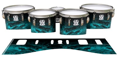 Ludwig Ultimate Series Tenor Drum Slips - River GEO Marble Fade (Aqua)