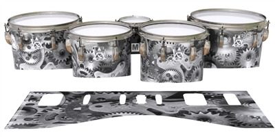 Ludwig Ultimate Series Tenor Drum Slips - Silver Gears(Themed)