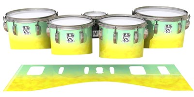 Ludwig Ultimate Series Tenor Drum Slips - Springtime Fade (Yellow) (Aqua)