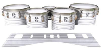 Ludwig Ultimate Series Tenor Drum Slips - White Horizon Stripes (Neutral)