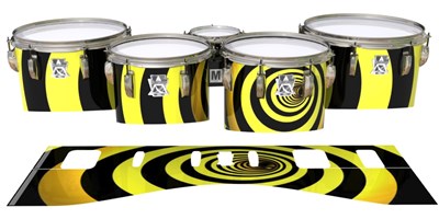 Ludwig Ultimate Series Tenor Drum Slips - Yellow Vortex Illusion (Themed)