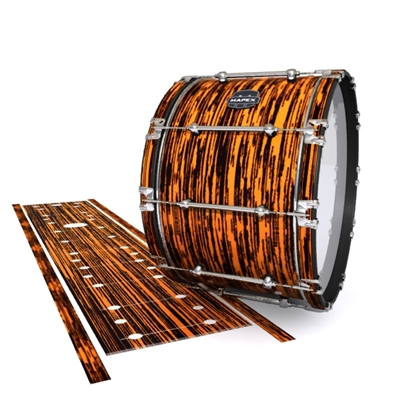 Mapex Quantum Bass Drum Slip - Chaos Brush Strokes Orange and Black (Orange)