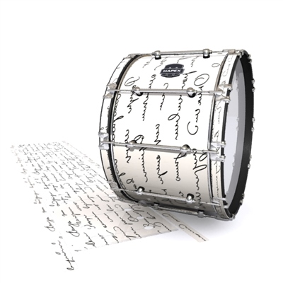 Mapex Quantum Bass Drum Slip - Illegible Script on White (Themed)