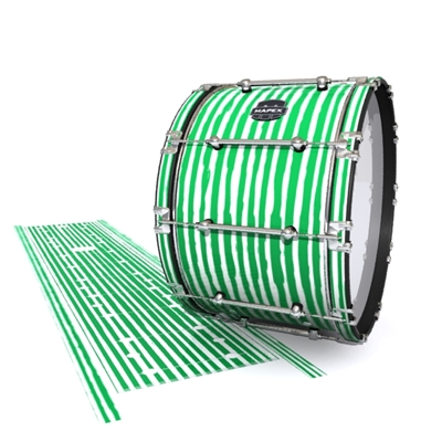 Mapex Quantum Bass Drum Slip - Lateral Brush Strokes Green and White (Green)