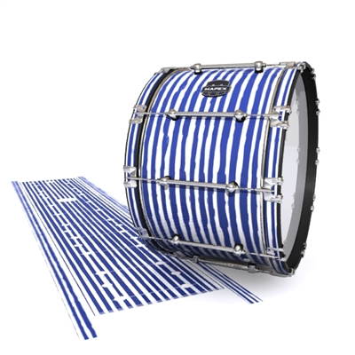 Mapex Quantum Bass Drum Slip - Lateral Brush Strokes Navy Blue and White (Blue)