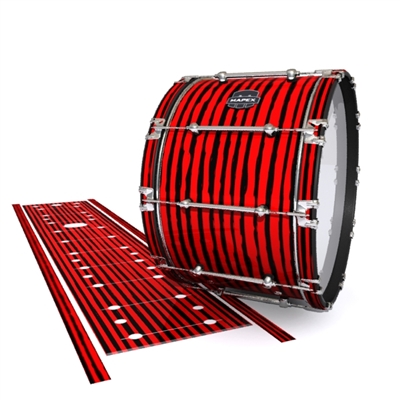 Mapex Quantum Bass Drum Slip - Lateral Brush Strokes Red and Black (Red)