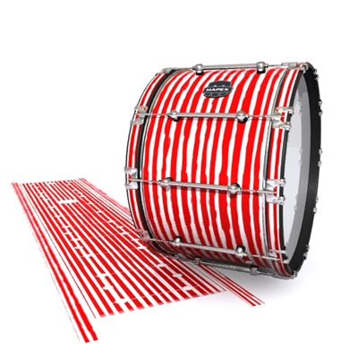 Mapex Quantum Bass Drum Slip - Lateral Brush Strokes Red and White (Red)