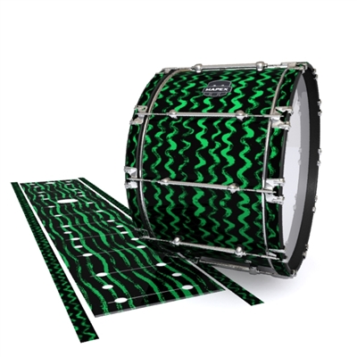 Mapex Quantum Bass Drum Slip - Wave Brush Strokes Green and Black (Green)