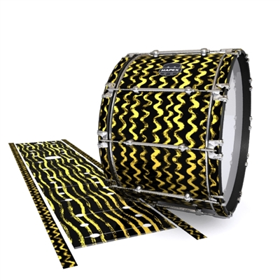 Mapex Quantum Bass Drum Slip - Wave Brush Strokes Yellow and Black (Yellow)