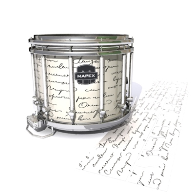 Mapex Quantum Snare Drum Slip - Illegible Script on White (Themed)