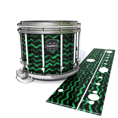 Mapex Quantum Snare Drum Slip - Wave Brush Strokes Green and Black (Green)