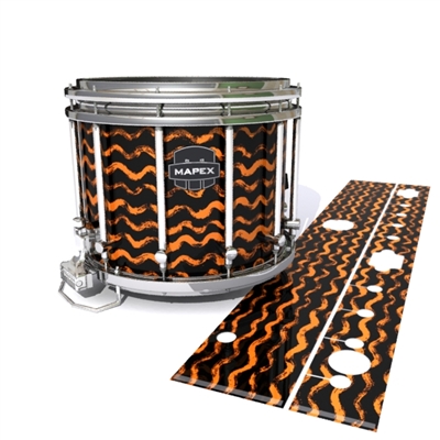 Mapex Quantum Snare Drum Slip - Wave Brush Strokes Orange and Black (Orange)