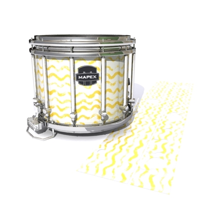 Mapex Quantum Snare Drum Slip - Wave Brush Strokes Yellow and White (Yellow)