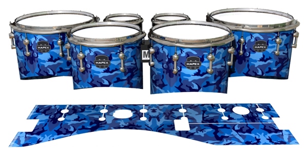 Mapex Quantum Tenor Drum Slips - Blue Wing Traditional Camouflage (Blue)