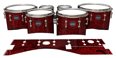 Mapex Quantum Tenor Drum Slips - Deep Red Paisley (Themed)