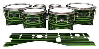 Mapex Quantum Tenor Drum Slips - Green Horizon Stripes (Green)