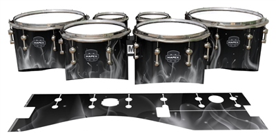 Mapex Quantum Tenor Drum Slips - Grey Flames (Themed)