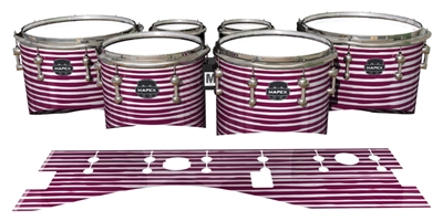 Mapex Quantum Tenor Drum Slips - Lateral Brush Strokes Maroon and White (Red)