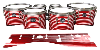 Mapex Quantum Tenor Drum Slips - Lateral Brush Strokes Red and White (Red)