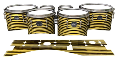 Mapex Quantum Tenor Drum Slips - Lateral Brush Strokes Yellow and Black (Yellow)