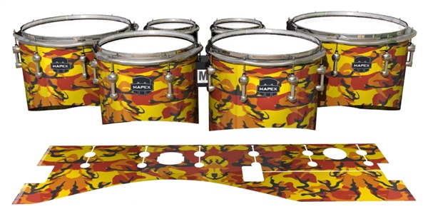 Mapex Quantum Tenor Drum Slips - November Fall Traditional Camouflage (Red) (Yellow)