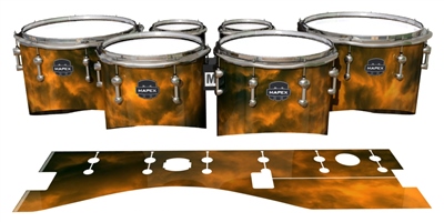 Mapex Quantum Tenor Drum Slips - Orange Smokey Clouds (Themed)