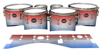 Mapex Quantum Tenor Drum Slips - Patriotic Maple Fade (Red) (Blue)