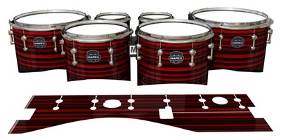 Mapex Quantum Tenor Drum Slips - Red Horizon Stripes (Red)