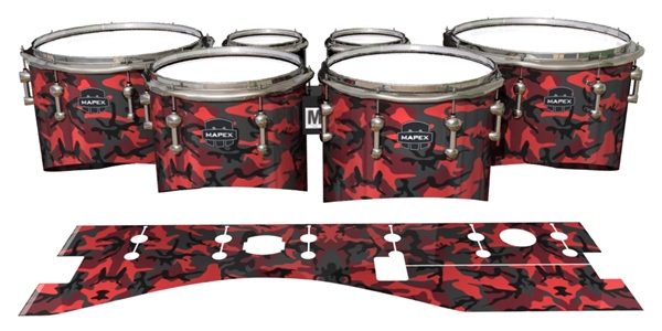 Mapex Quantum Tenor Drum Slips - Red Slate Traditional Camouflage (Red)