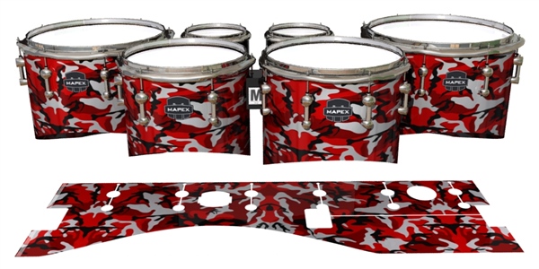 Mapex Quantum Tenor Drum Slips - Serious Red Traditional Camouflage (Red)