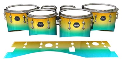 Mapex Quantum Tenor Drum Slips - Set Sail (Aqua) (Yellow)