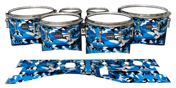 Mapex Quantum Tenor Drum Slips - Sky Blue Traditional Camouflage (Blue)