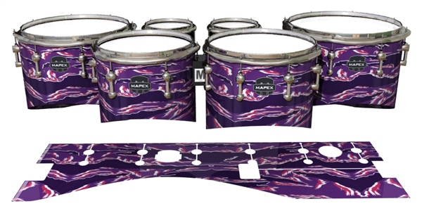 Mapex Quantum Tenor Drum Slips - Violet Voltage Tiger Camouflage (Purple)