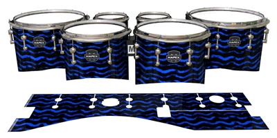 Mapex Quantum Tenor Drum Slips - Wave Brush Strokes Blue and Black (Blue)