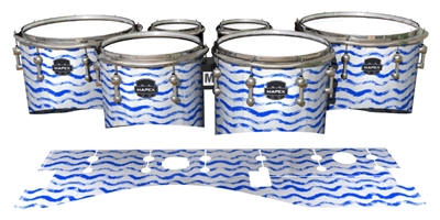 Mapex Quantum Tenor Drum Slips - Wave Brush Strokes Blue and White (Blue)