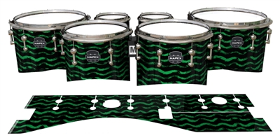 Mapex Quantum Tenor Drum Slips - Wave Brush Strokes Green and Black (Green)