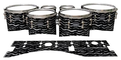 Mapex Quantum Tenor Drum Slips - Wave Brush Strokes Grey and Black (Neutral)