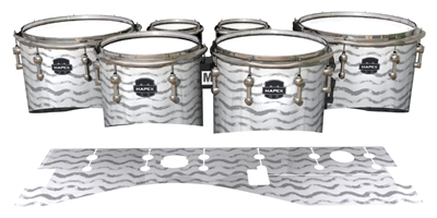 Mapex Quantum Tenor Drum Slips - Wave Brush Strokes Grey and White (Neutral)