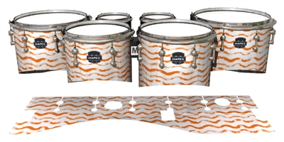Mapex Quantum Tenor Drum Slips - Wave Brush Strokes Orange and White (Orange)